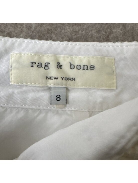 Rag & Bone 3" Shorts Womens 8 Cream Seersucker Mid Rise Cotton Nylon Lined - Picture 2 of 10